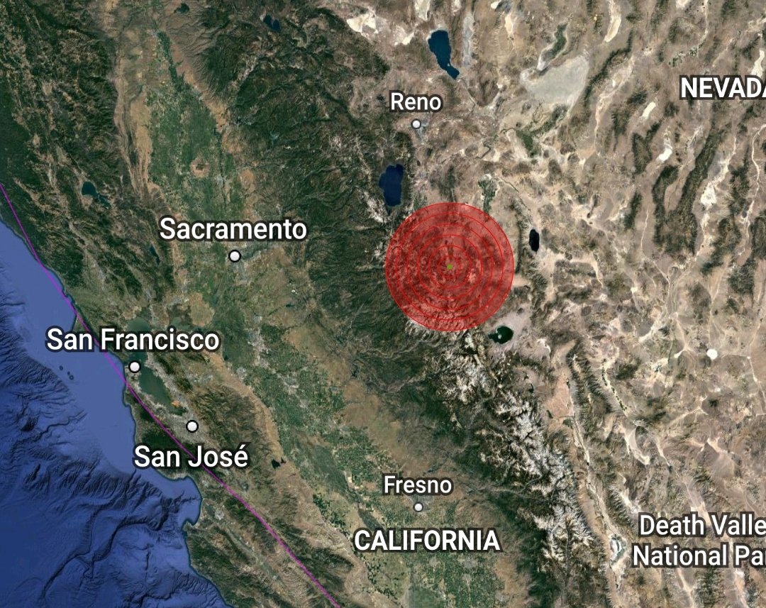 Un sismo de 5.9 grados sacudió la frontera entre California y Nevada