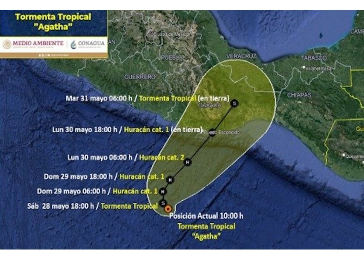 Oaxaca México en alerta ante el huracán Agatha que tocará tierra en categoría 2 Oaxaca México en alerta ante el huracán Agatha que tocará tierra en categoría 2