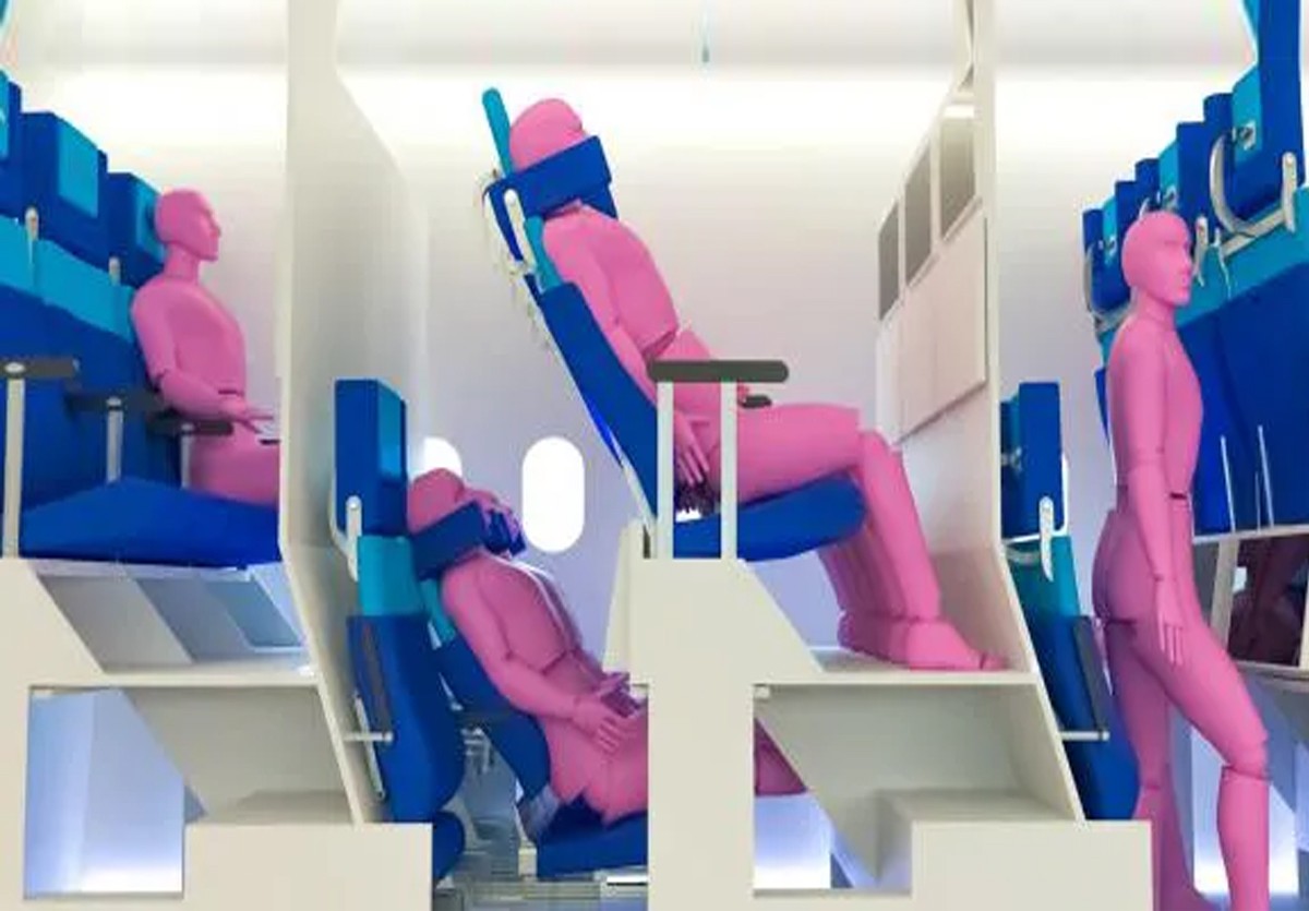 Innovador prototipo de asientos de dos pisos en aviones es presentado en la Aircraft Interiors Expo Innovador prototipo de asientos de dos pisos en aviones es presentado en la Aircraft Interiors Expo