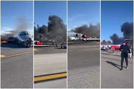 Un avión de la aerolínea Red Air se incendió al aterrizar en el aeropuerto de Miami Un avión de la aerolínea Red Air se incendió al aterrizar en el aeropuerto de Miami