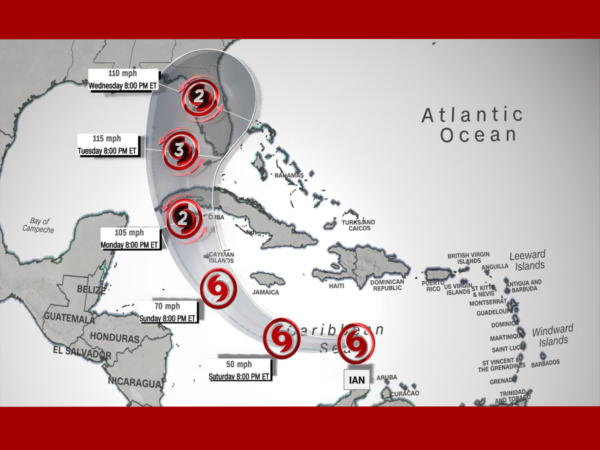 La tormenta tropical Ian se fortalece en el Caribe y avanza hacia Florida