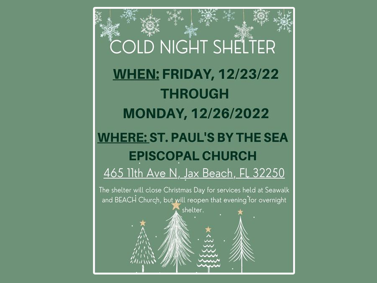 La población sin hogar de Jacksonville Beach tendrá un lugar cálido para pasar las fiestas La población sin hogar de Jacksonville Beach tendrá un lugar cálido para pasar las fiestas