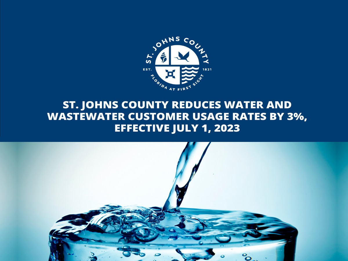 El condado de St. Johns aprueba una reducción del 3% en las tarifas de uso de agua El condado de St. Johns aprueba una reducción del 3% en las tarifas de uso de agua