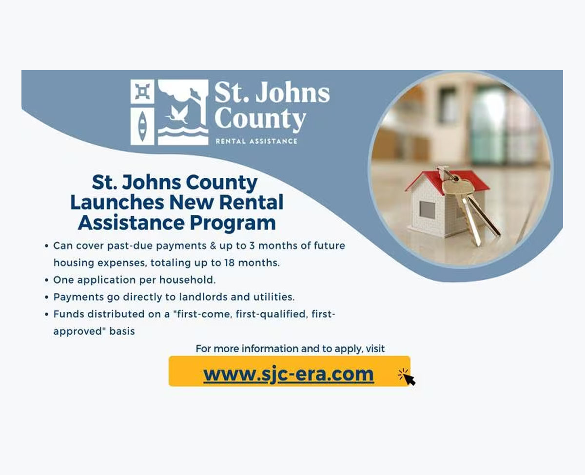 El Condado de St. Johns lanza Programa de Asistencia de alquiler a los residentes de bajos ingresos El Condado de St. Johns lanza Programa de Asistencia de alquiler a los residentes de bajos ingresos