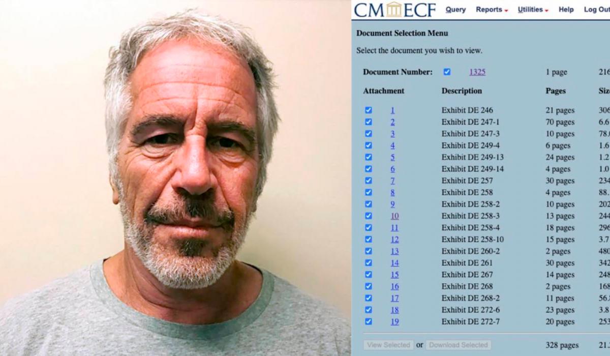 Publican la quinta ronda de documentos de una demanda relacionada con Jeffrey Epstein
