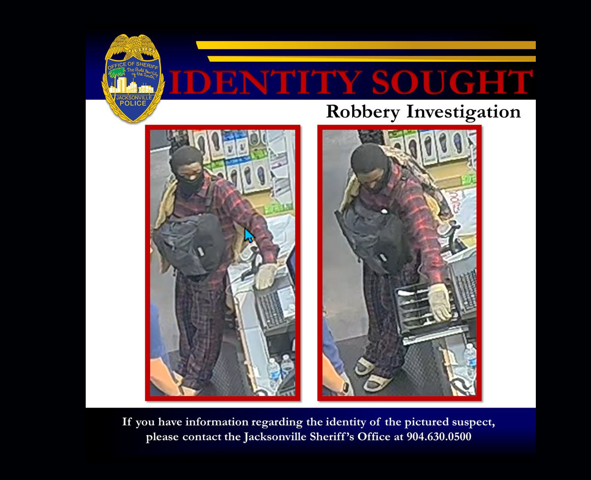 La policía de Jacksonville busca a un hombre acusado de robar en una tienda de Oakleaf Town Center