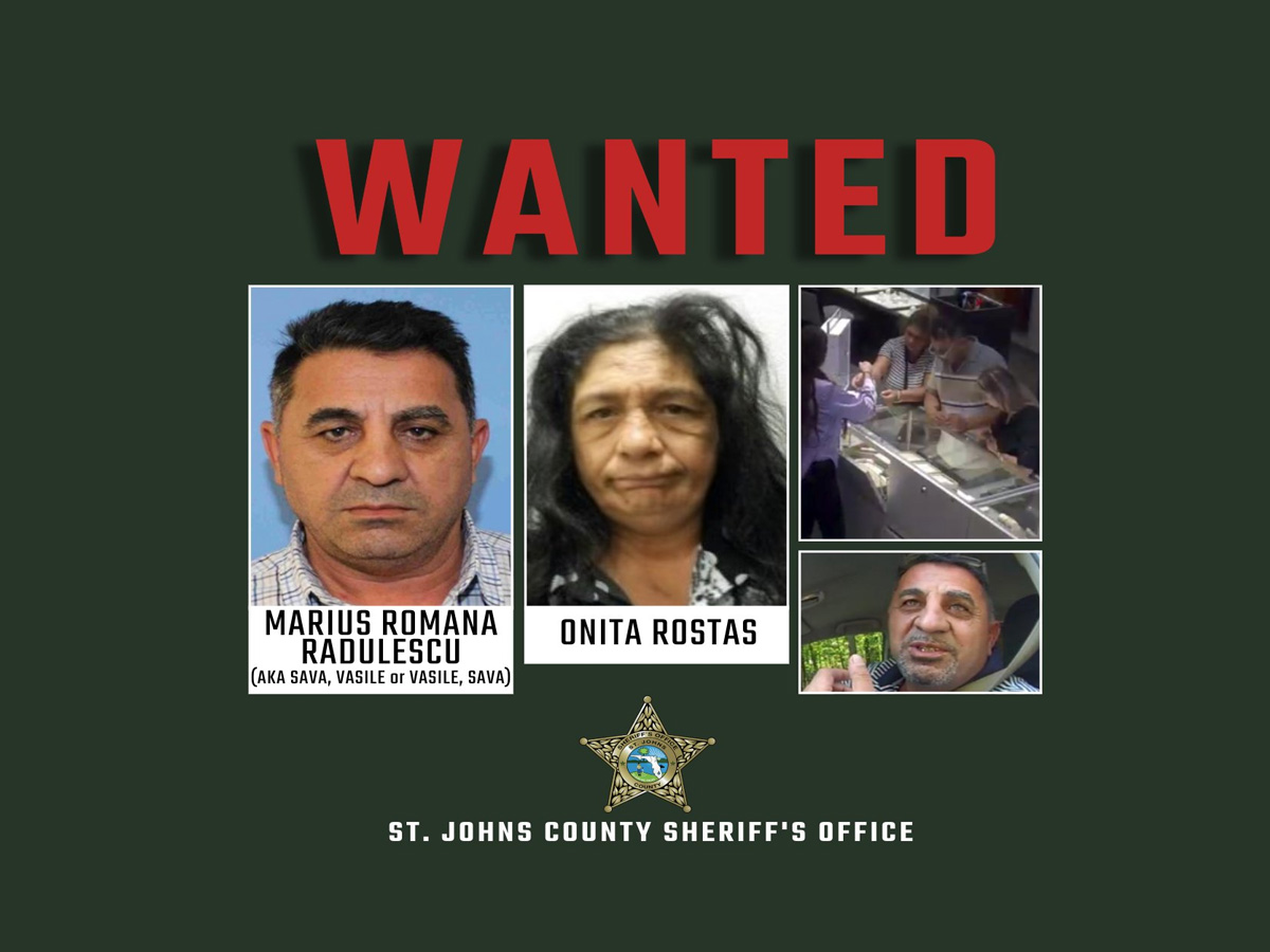 La Oficina del Sheriff del condado de St. Johns busca a tres sospechosos involucrados en el robo de joyas 
