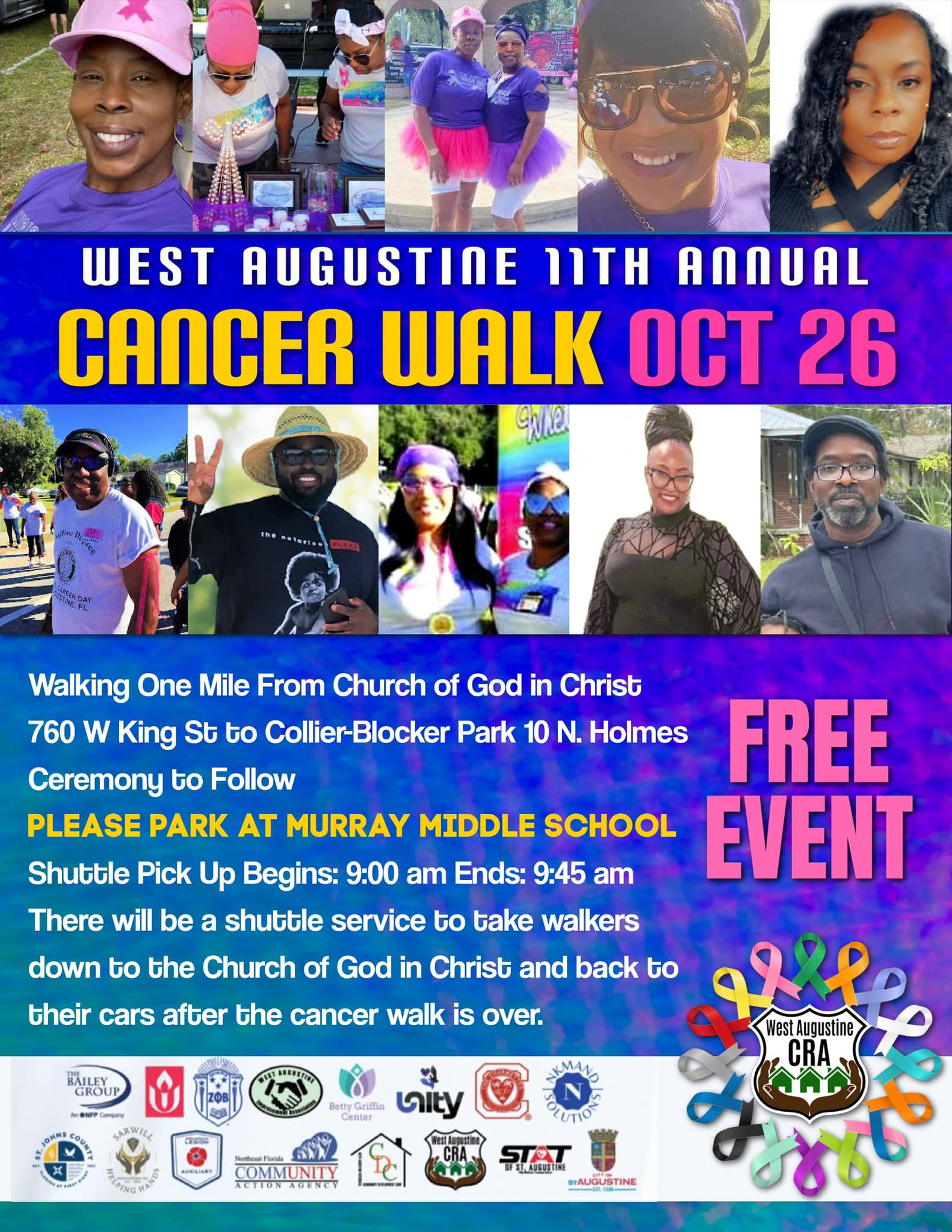 Undécimo evento anual de caminata contra el cáncer en St. Augustine Undécimo evento anual de caminata contra el cáncer en St. Augustine