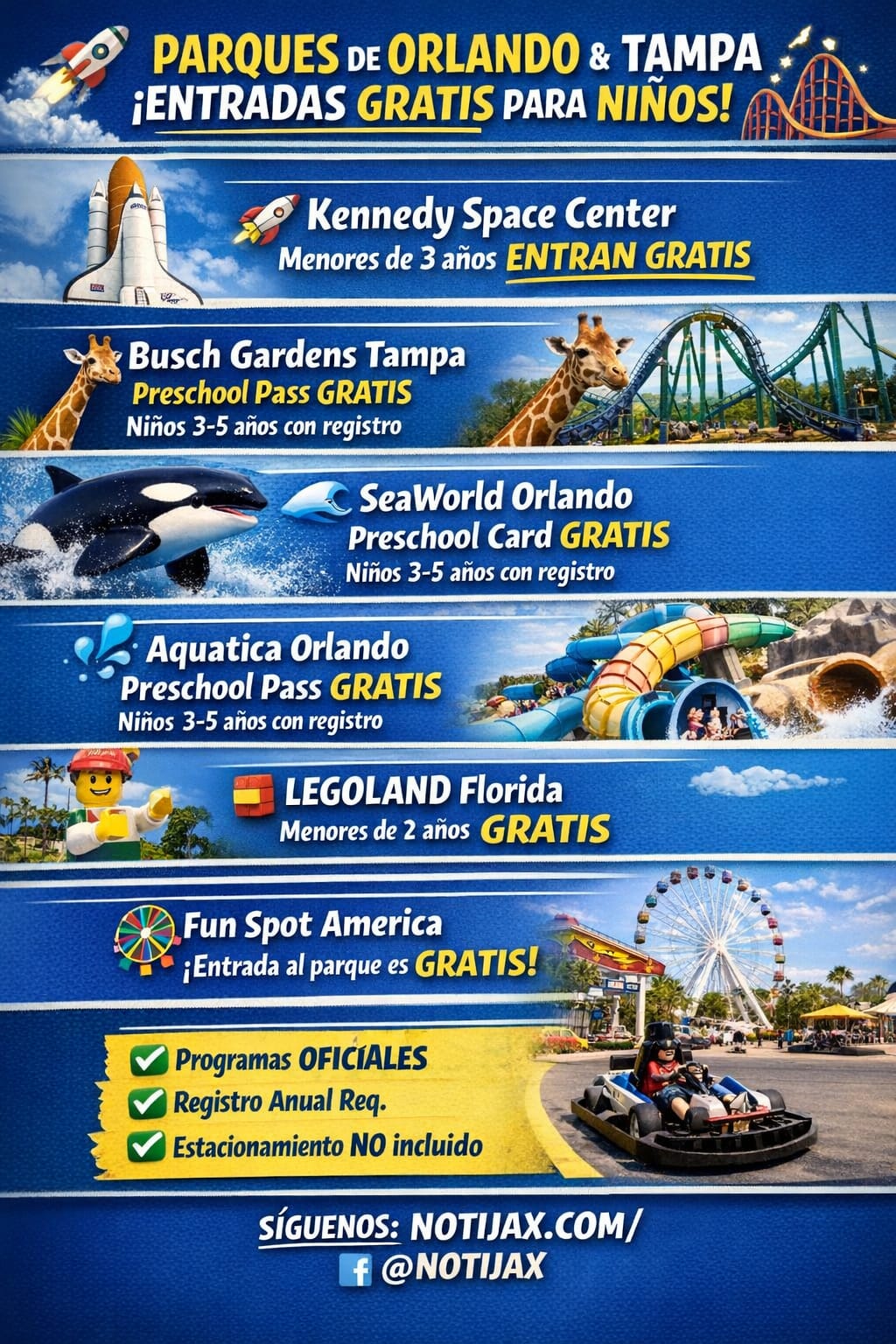 ENTRADA GRATIS PARA NINOS A LOS PARQUES DE ORLANDO