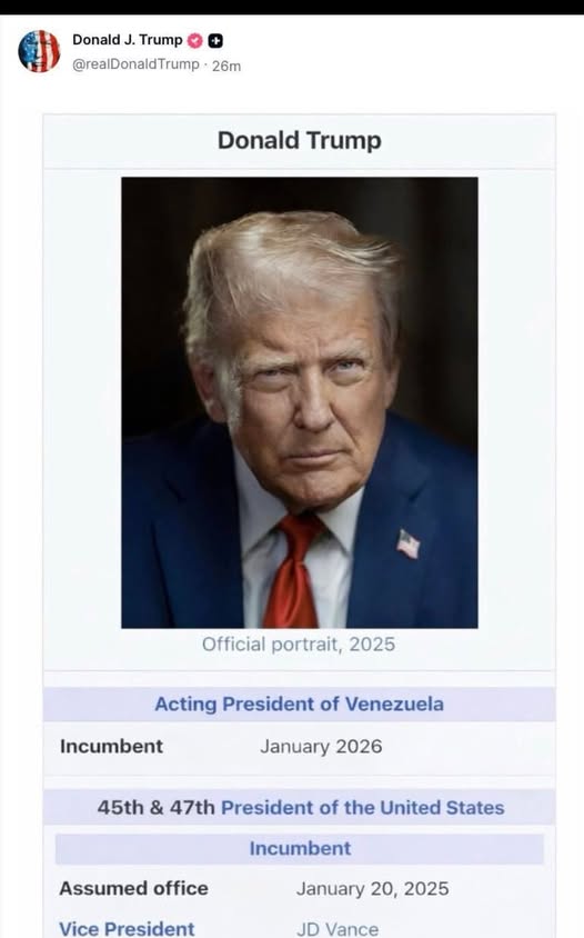 TRUMP SE AUTOPROCLAMA “PRESIDENTE INTERINO DE VENEZUELA” TRUMP SE AUTOPROCLAMA “PRESIDENTE INTERINO DE VENEZUELA”