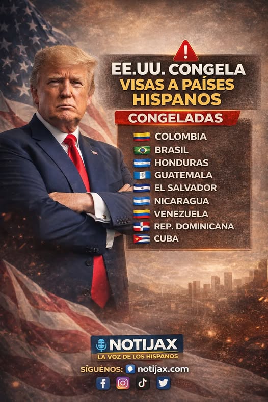 EE. UU. PAUSA VISAS A DECENAS DE PAÍSES; VARIOS HISPANOS ENTRE LOS AFECTADOS EE. UU. PAUSA VISAS A DECENAS DE PAÍSES; VARIOS HISPANOS ENTRE LOS AFECTADOS
