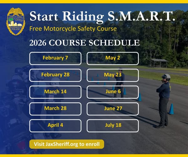 Clases gratuitas de motocicleta en Jacksonville