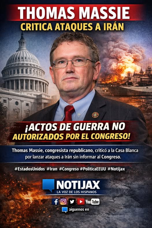 CONGRESISTA REPUBLICANO CRITICA ATAQUES DE ESTADOS UNIDOS A IRÁN Y HABLA DE “ACTOS DE GUERRA NO AUTORIZADOS” CONGRESISTA REPUBLICANO CRITICA ATAQUES DE ESTADOS UNIDOS A IRÁN Y HABLA DE “ACTOS DE GUERRA NO AUTORIZADOS”