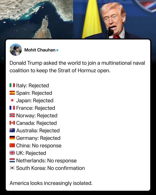 El presidente Donald Trump pidió al mundo formar una coalición naval multinacional para mantener abierto el estrecho de Ormuz, una de las rutas de transporte petrolero