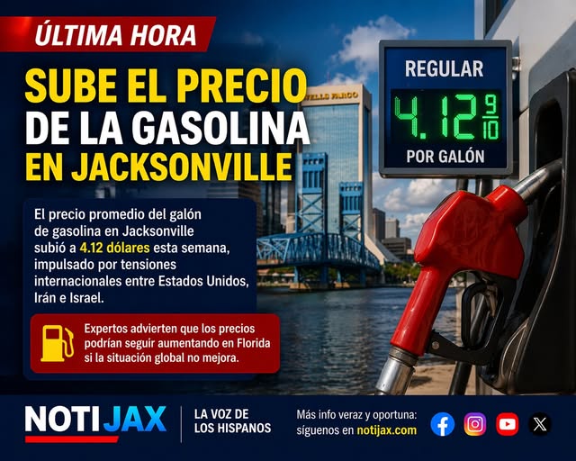 SUBE EL PRECIO DE LA GASOLINA EN JACKSONVILLE.