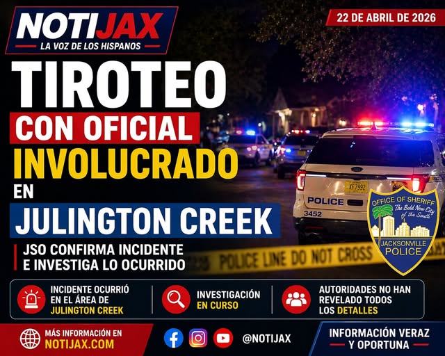 TIROTEO CON OFICIAL INVOLUCRADO EN JULINGTON CREEK GENERA INVESTIGACIÓN EN JACKSONVILLE