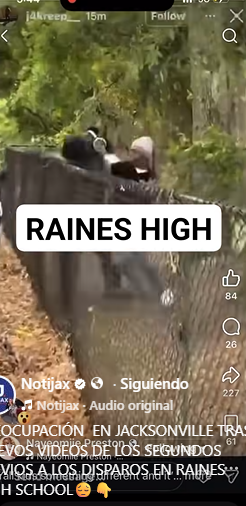 PREOCUPACIÓN  EN JACKSONVILLE TRAS NUEVOS VIDEOS DE LOS SEGUNDOS PREVIOS A LOS DISPAROS EN RAINES HIGH SCHOOL😔