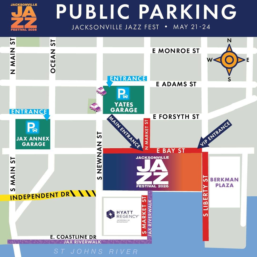  ¡EVITA EL DOWNTOWN! BLOQUEO MASIVO EN JACKSONVILLE POR EL JAZZ FESTIVAL Y JSO ADVIERTE SOBRE GRÚAS