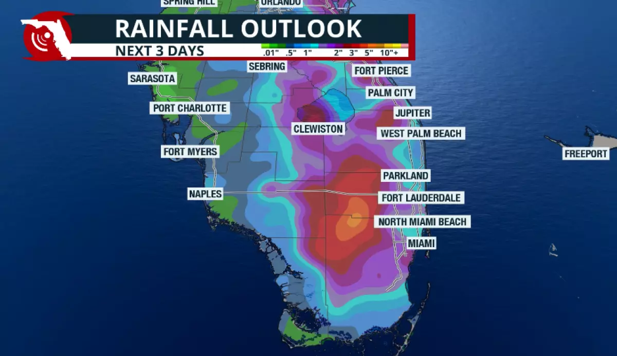 Períodos de fuertes lluvias y tormentas empaparán Florida durante el fin de semana