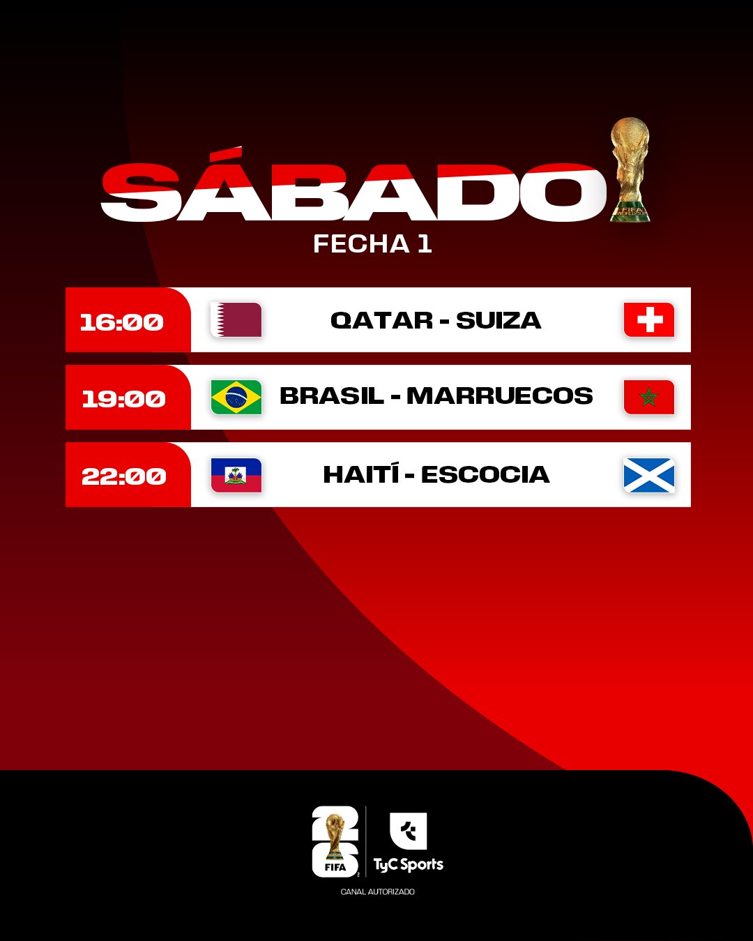¡ARRANCA EL SÁBADO MUNDIALISTA! BRASIL DEBUTA ANTE MARRUECOS EN UNA JORNADA DE INFARTO PARA LA COPA DEL MUNDO 2026