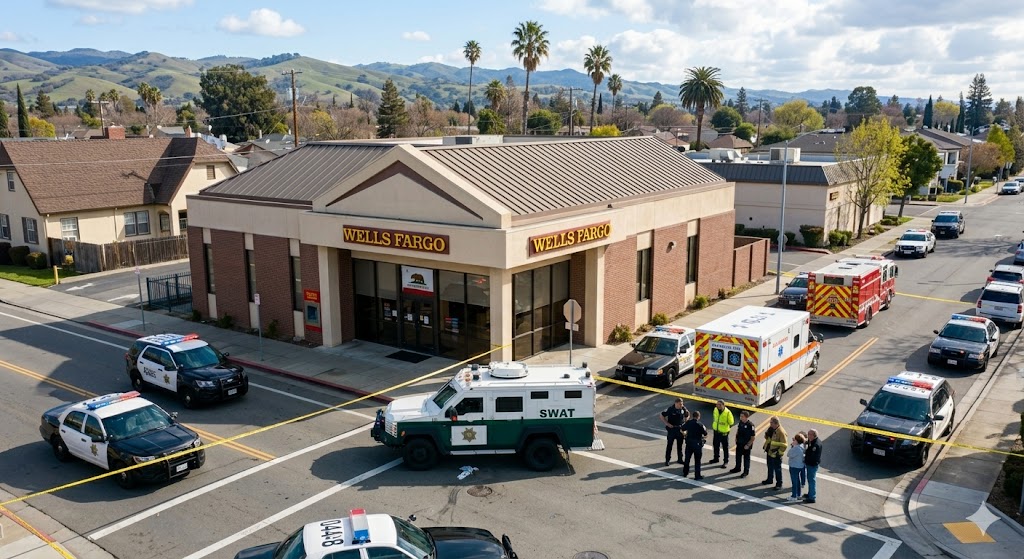 HOMBRE SE ATRINCHERA EN BANCO CON POSIBLES REHENES EN CALIFORNIA.JACKSONVILLE HOY.