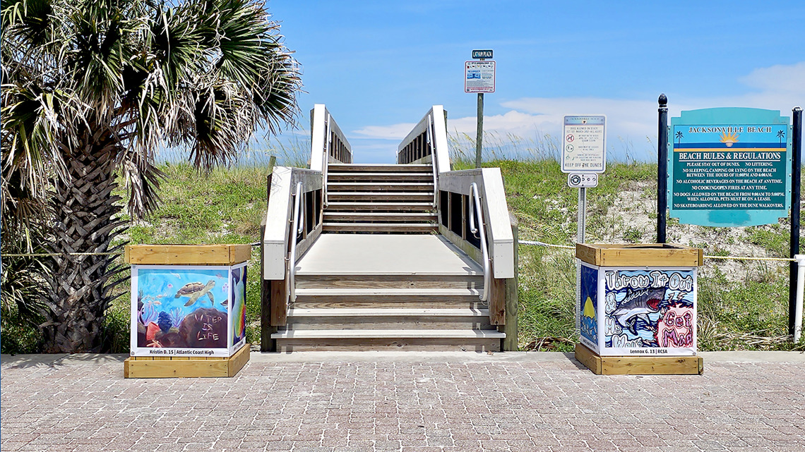 ESTUDIANTES TRANSFORMARÁN LOS BASUREROS DE JACKSONVILLE BEACH EN OBRAS DE ARTE
