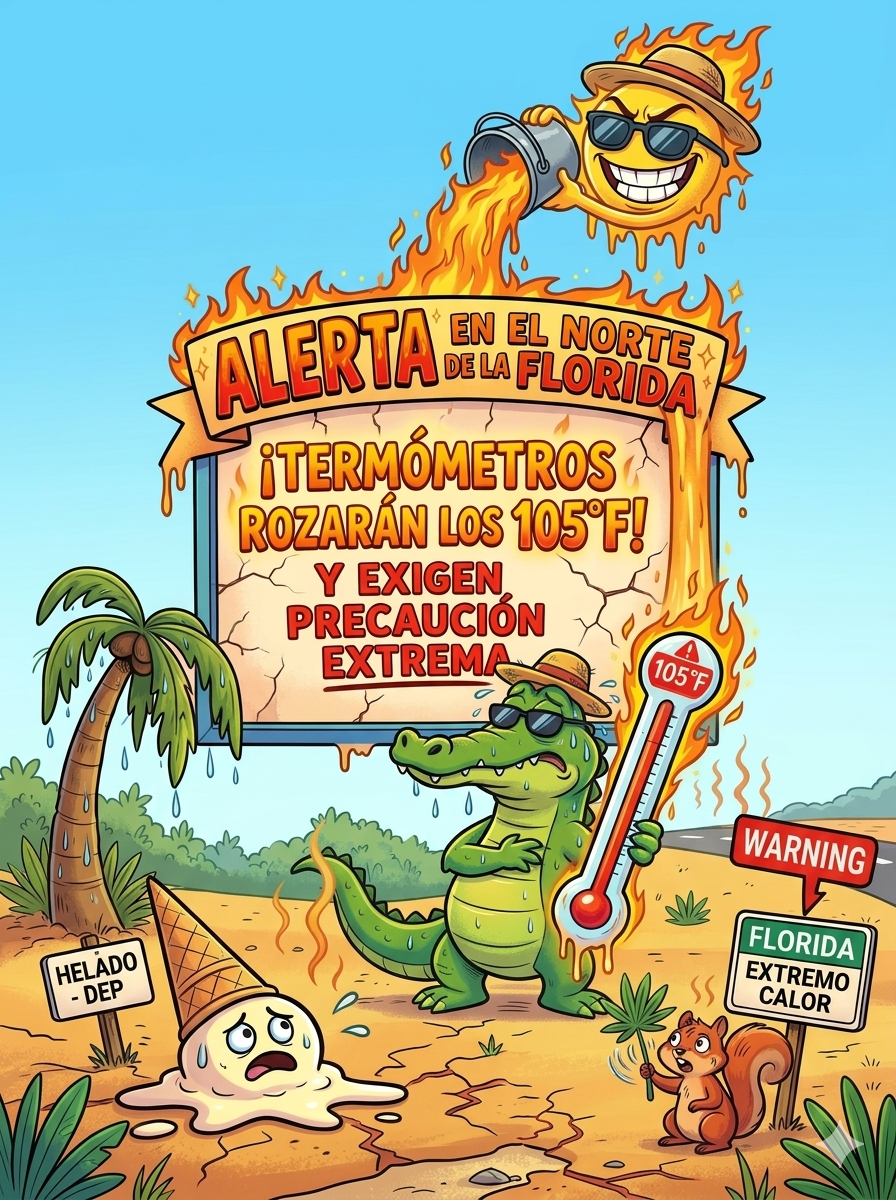 ALERTA EN EL NORTE DE LA FLORIDA: TERMÓMETROS ROZARÁN LOS 105 GRADOS Y EXIGEN PRECAUCIÓN EXTREMA