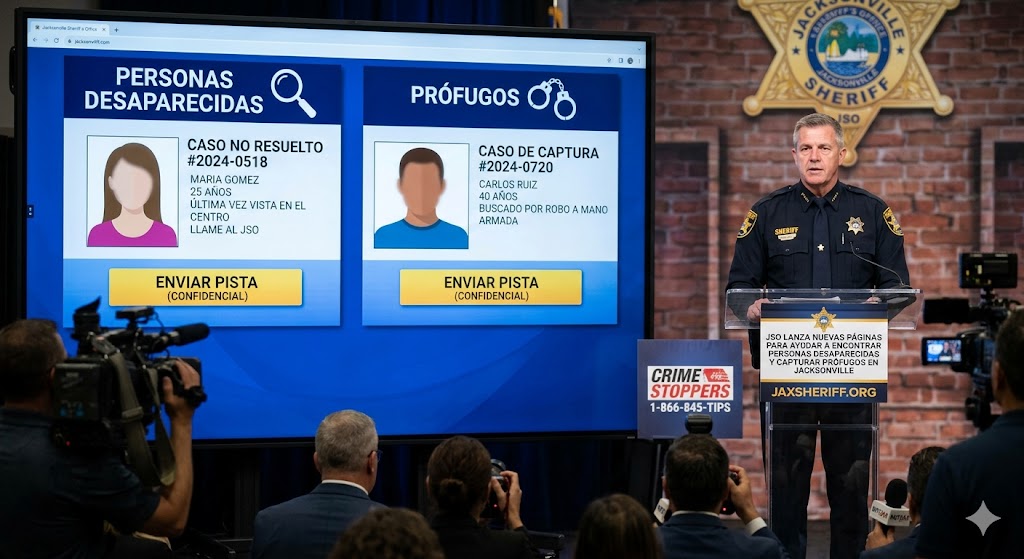 JSO LANZA NUEVAS PÁGINAS PARA AYUDAR A ENCONTRAR PERSONAS DESAPARECIDAS Y CAPTURAR PRÓFUGOS EN JACKSONVILLE.