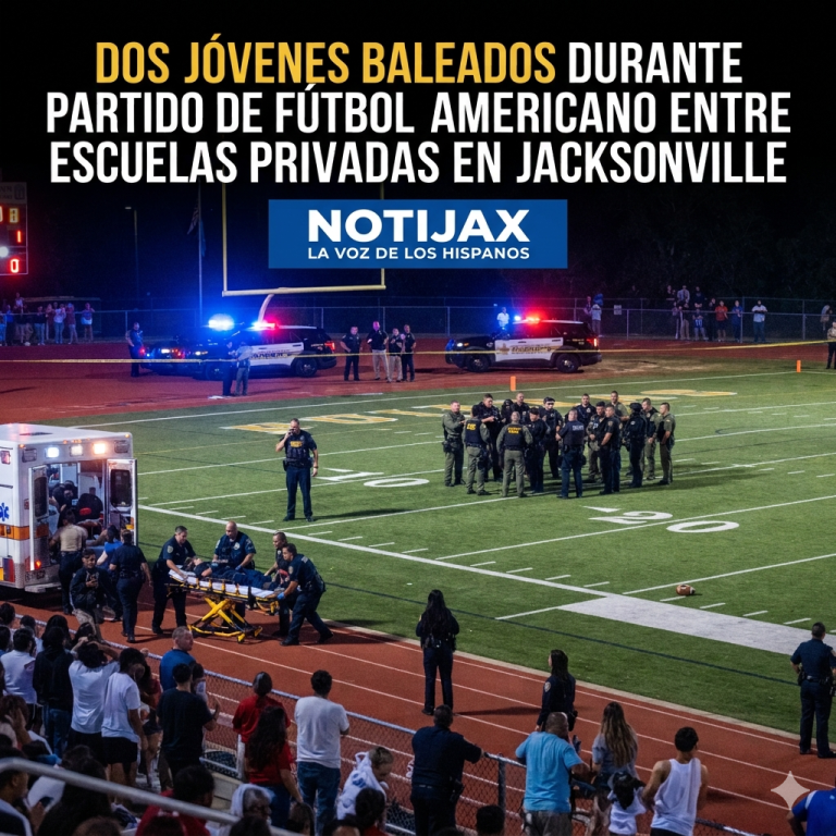 DOS JÓVENES BALEADOS DURANTE PARTIDO DE FÚTBOL AMERICANO ENTRE ESCUELAS PRIVADAS EN JACKSONVILLE