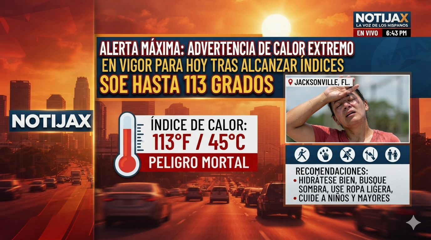 ALERTA MÁXIMA: ADVERTENCIA DE CALOR EXTREMO EN VIGOR PARA HOY TRAS ALCANZAR ÍNDICES SOFOCANTES DE HASTA 113 GRADOS