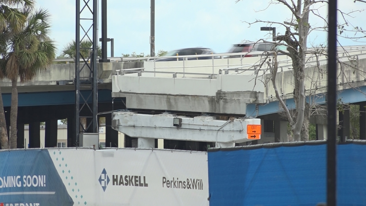 Riverfront Plaza Phase 2 construction prompts traffic lane, walkway closure on Main Street Bridge
