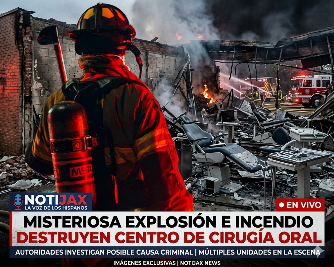MISTERIOSA EXPLOSIÓN E INCENDIO DESTRUYEN CENTRO DE CIRUGÍA ORAL