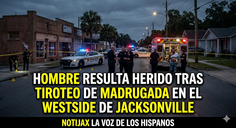 HOMBRE RESULTA HERIDO TRAS TIROTEO DE MADRUGADA EN EL WESTSIDE DE JACKSONVILLE