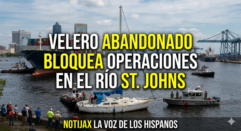 VELERO ABANDONADO BLOQUEA OPERACIONES COMERCIALES EN EL RÍO ST. JOHNS