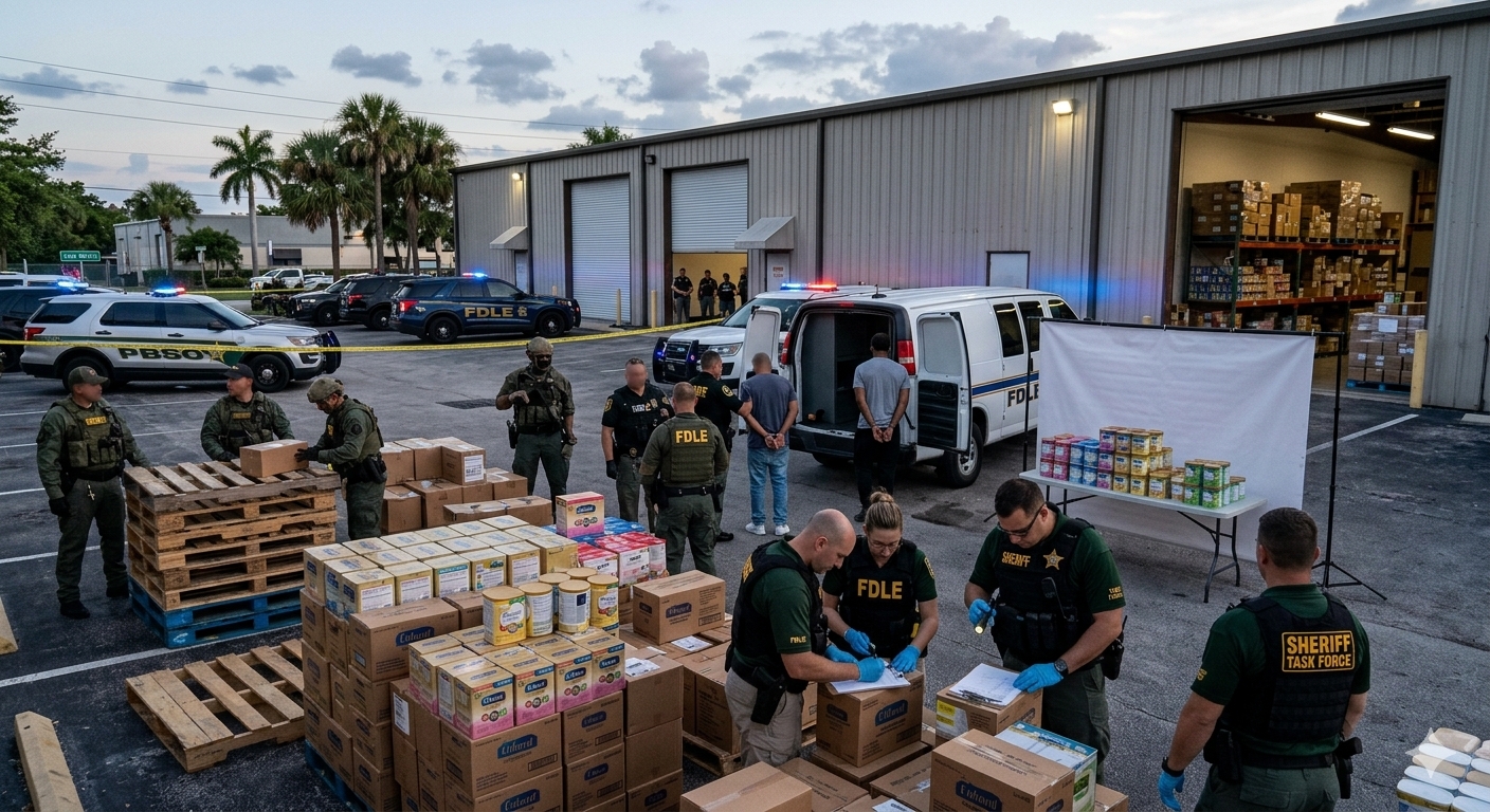 DESMANTELAN RED ESTATAL DE CONTRABANDO DE FÓRMULA INFANTIL OPERADA DESDE LAKE WORTH