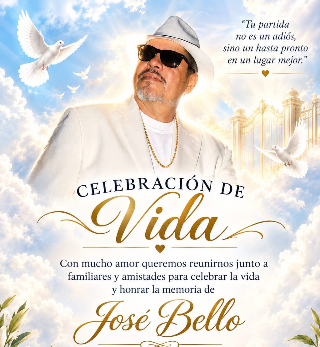 EXTIENDEN INVITACIÓN A LA CELEBRACIÓN DE VIDA EN MEMORIA DE JOSÉ BELLO EN JACKSONVILLE