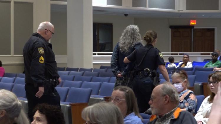 Jacksonville woman removed from city meeting for political shirt claims her rights were violated Jacksonville woman removed from city meeting for political shirt claims her rights were violated