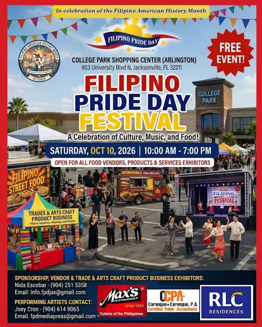 WHAT TO DO | Filipino Pride Day; St. Augustine Greek Festival; Jax Veg Fest WHAT TO DO | Filipino Pride Day; St. Augustine Greek Festival; Jax Veg Fest